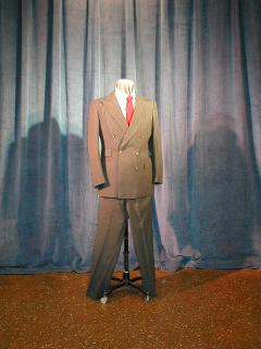 double  breasted suit, shirt, tie