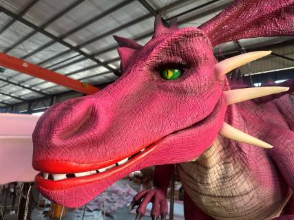 Pink Skin and Green Eyes with Blinking Eyelashes and Lipstick with Fog