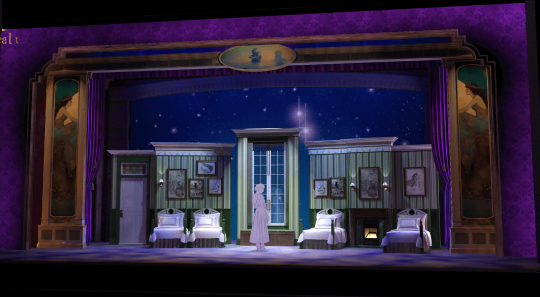 Finding Neverland musical scenery rental - Nursery set - Front Row Theatrical Rental - 800-250-3114