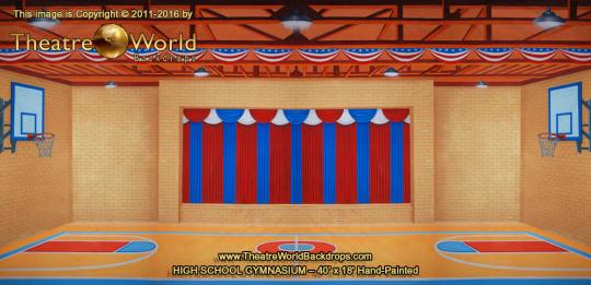 High School Gymnasium Scenic Backdrop