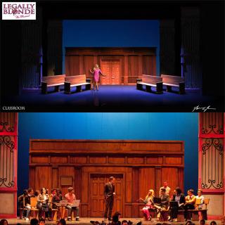 Legally Blonde Chinchilla Theatrical Scenic Set Design Rental Budget set