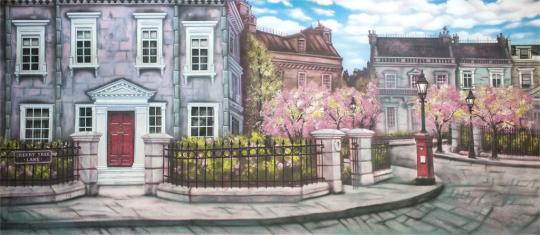 Cherry Tree Lane Backdrop for the play Mary Poppins