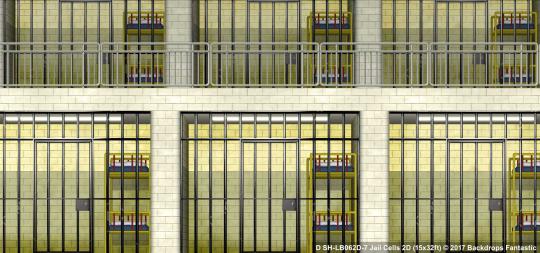 Jail Cells 2D SH-LB062D-7 15x32 Legally Blonde Backdrop Rental
